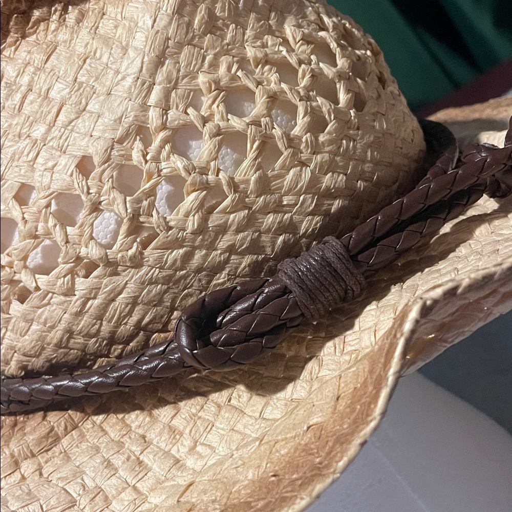 O'rageous Western Flexible Straw Hat Distressed Boho Festival Cowgirl Rodeo O/S - Picture 3 of 10